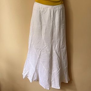 Deane & White 100% Linen White Maxi Skirt SZ 10